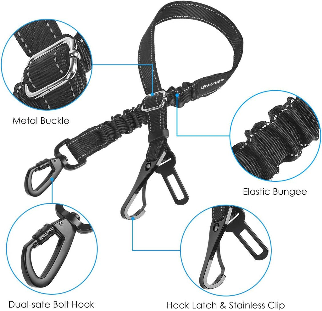 URPOWER dog safety belt attached to car seat buckle