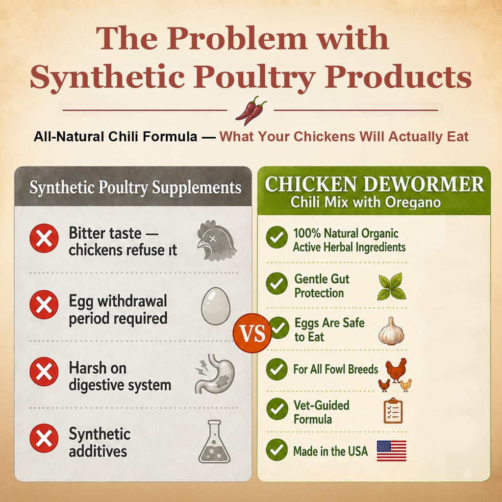 Natural Chicken Dewormer Powder, Chili Mix with Oregano for Poultry Supplement,16OZ - Image 3