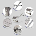 Zigzag teeth detail on premium dog waste removal tool for lawns