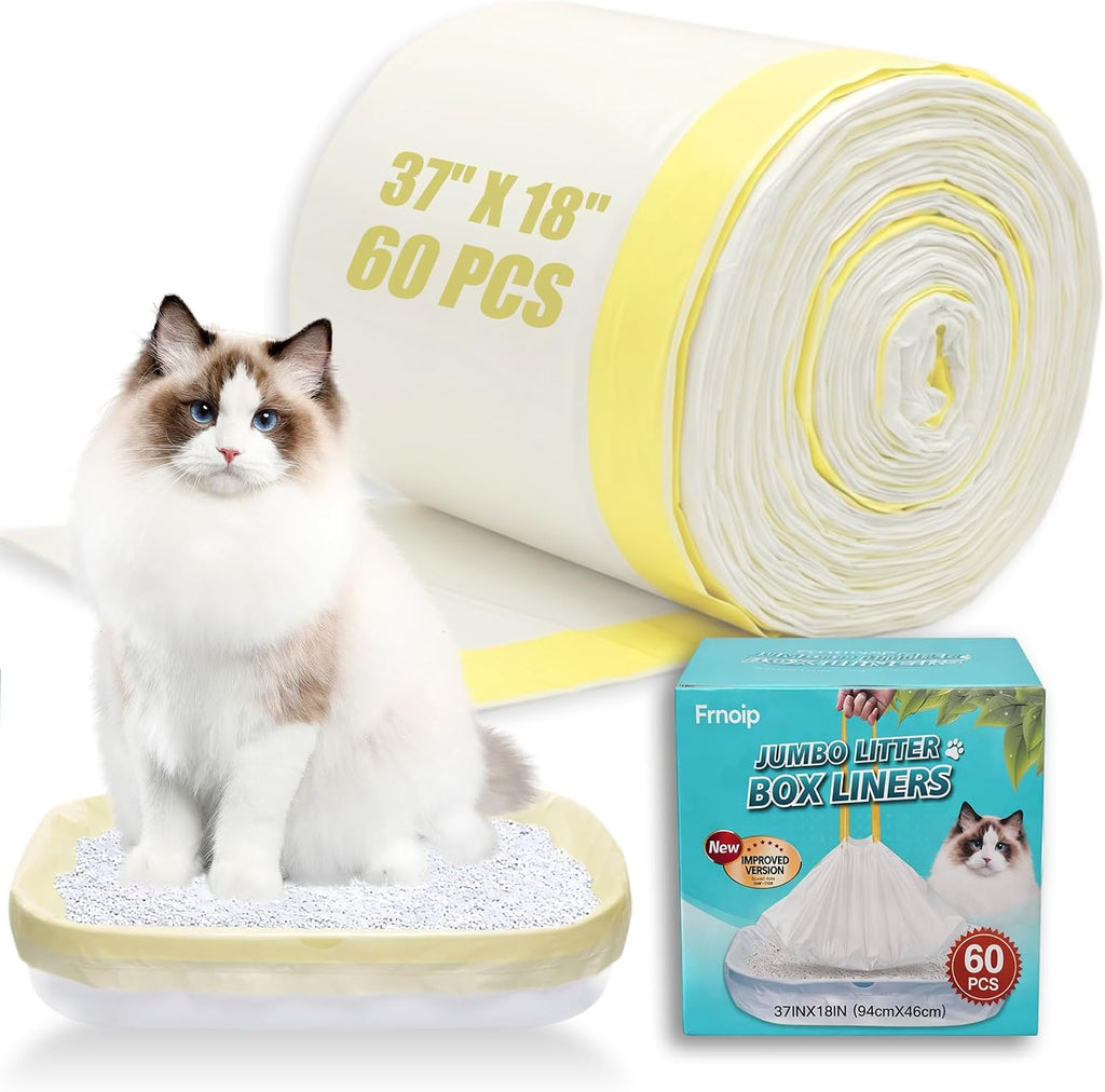 Frnoip high density polyethylene cat litter tray liner protecting a large litter pan