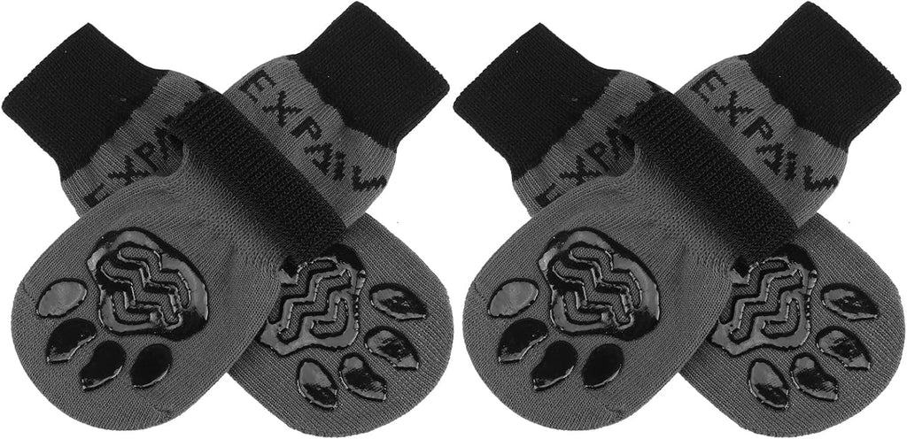 Expawlorer anti-slip dog socks front view showing paw grips