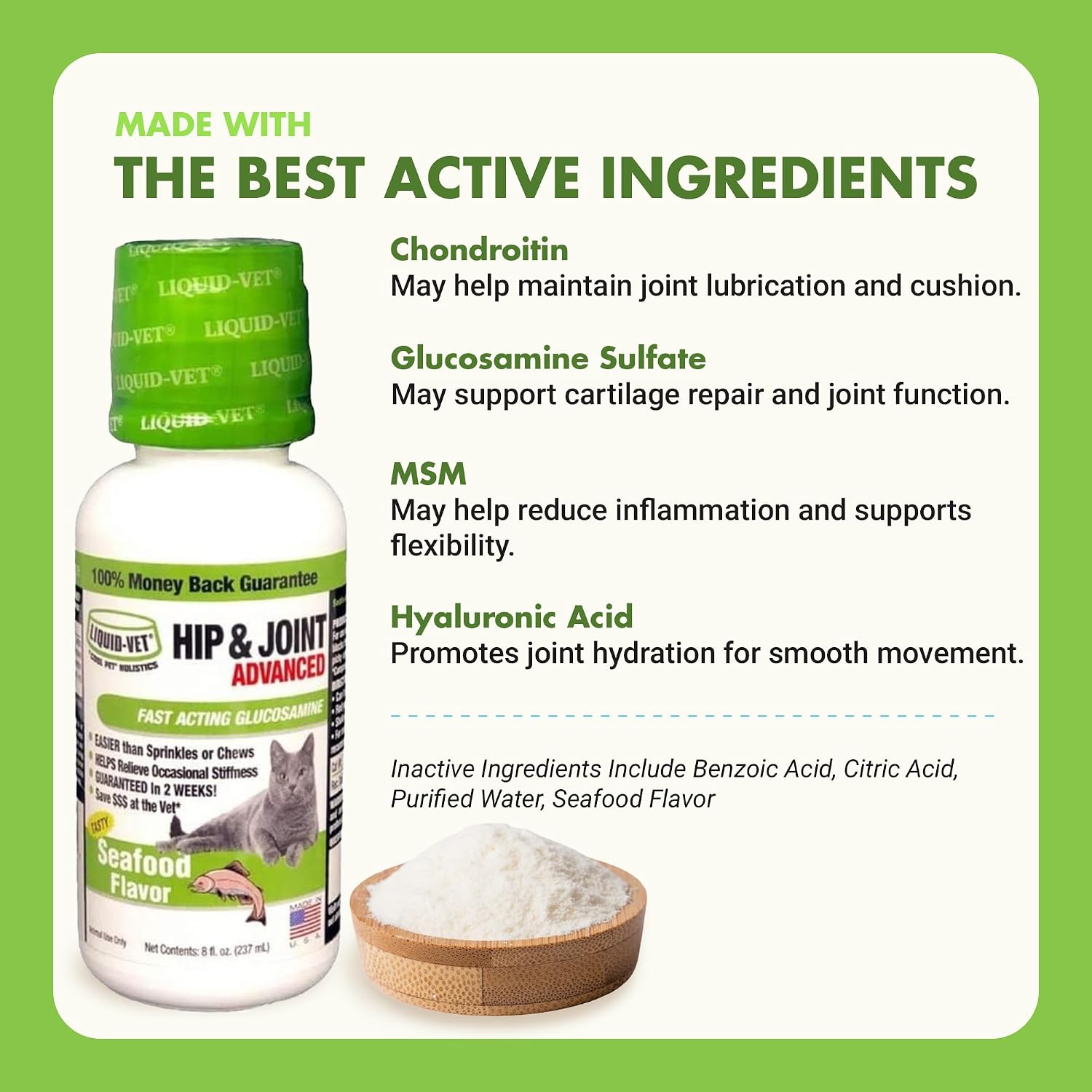 Authentic Liquid-Vet hip and joint liquid supplement for cats