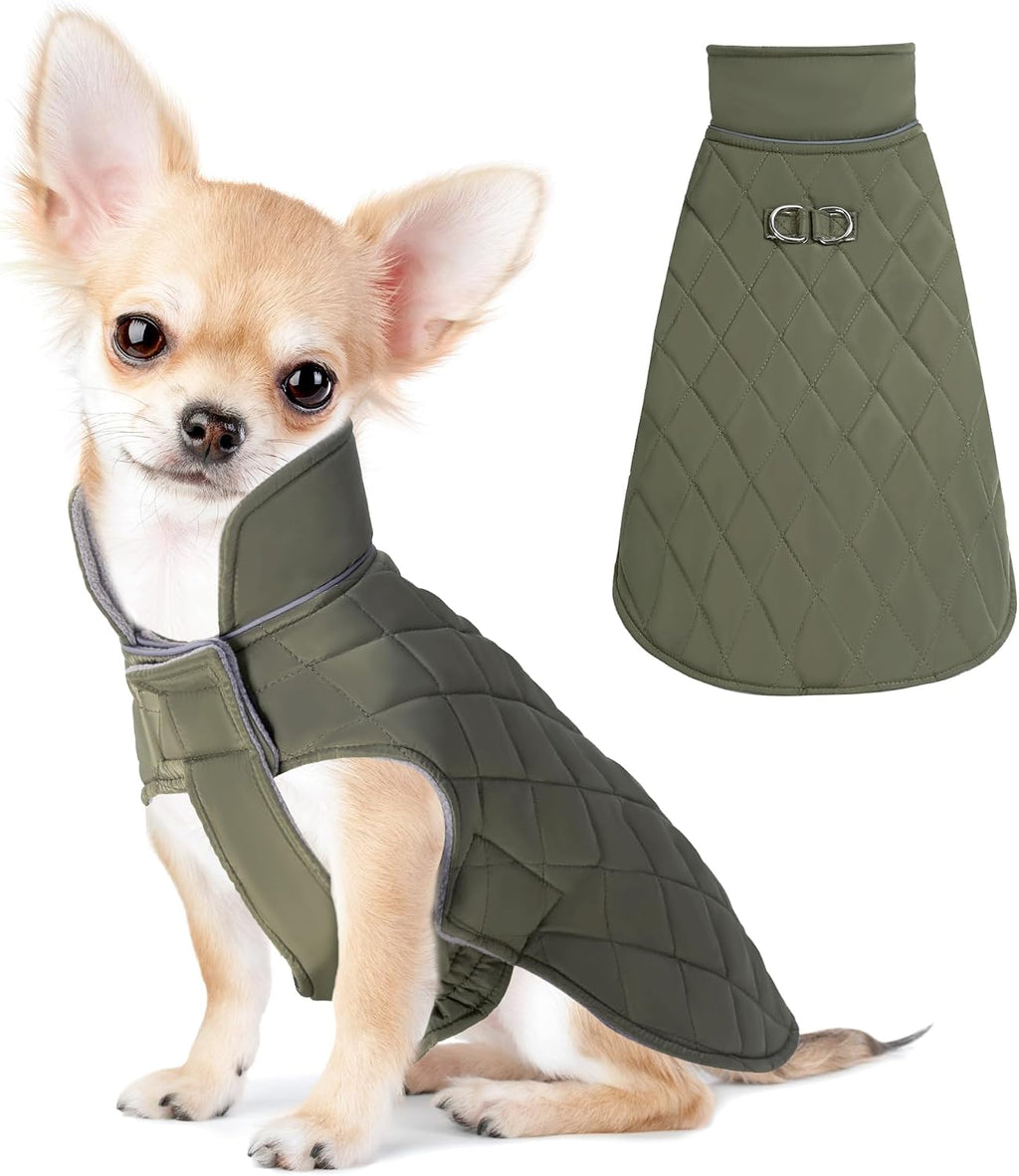 Mile High Life Dog Warm Coat, Small Dog Winter Jacket Windproof Water Resistant Cold Weather Coats Cozy Snow Jacket Vest for Puppies (Blue, Small Chest 14.5") - Image 10