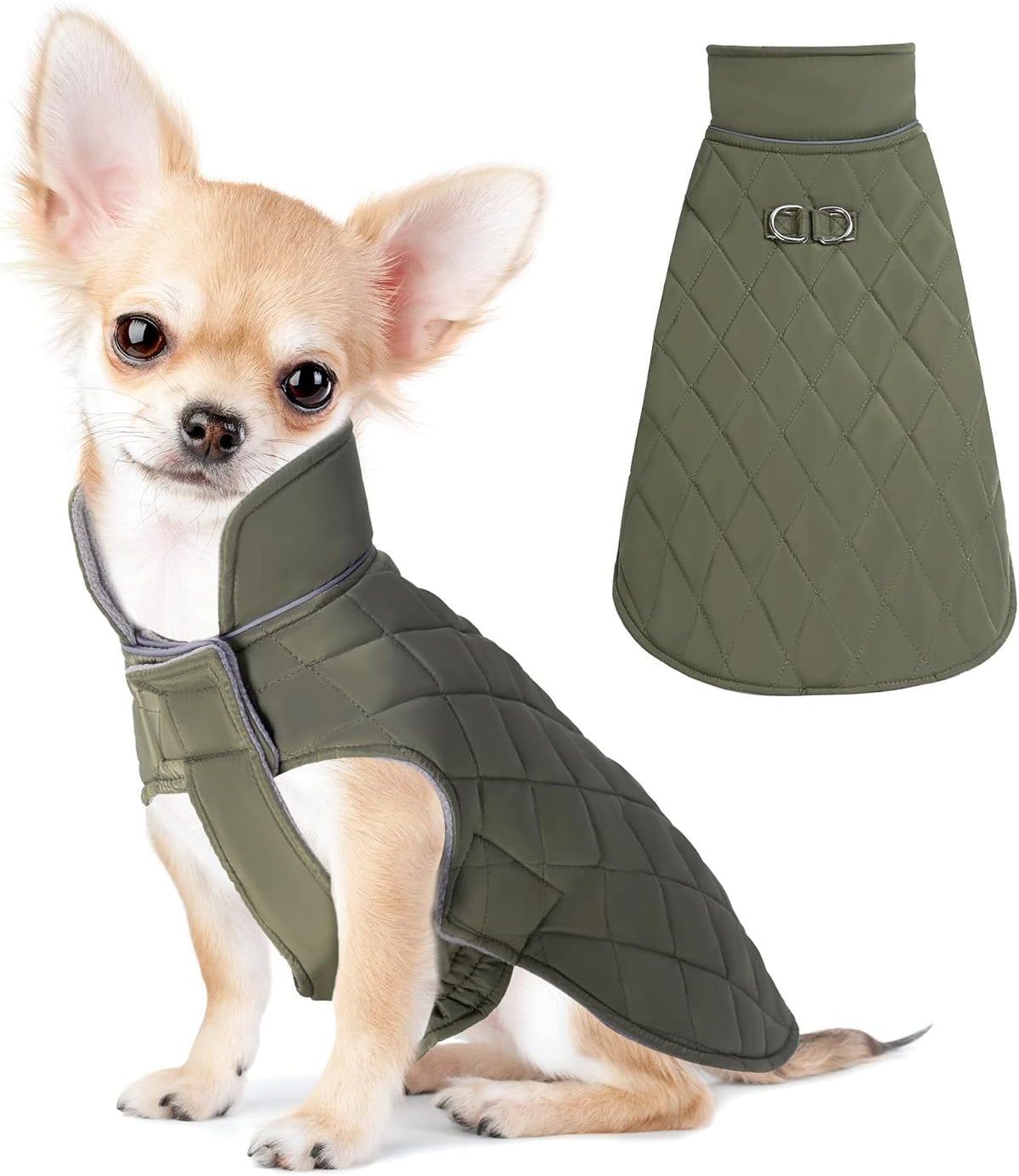 Mile High Life Dog Warm Coat, Small Dog Winter Jacket Windproof Water Resistant Cold Weather Coats Cozy Snow Jacket Vest for Puppies (Blue, Small Chest 14.5") - Image 10