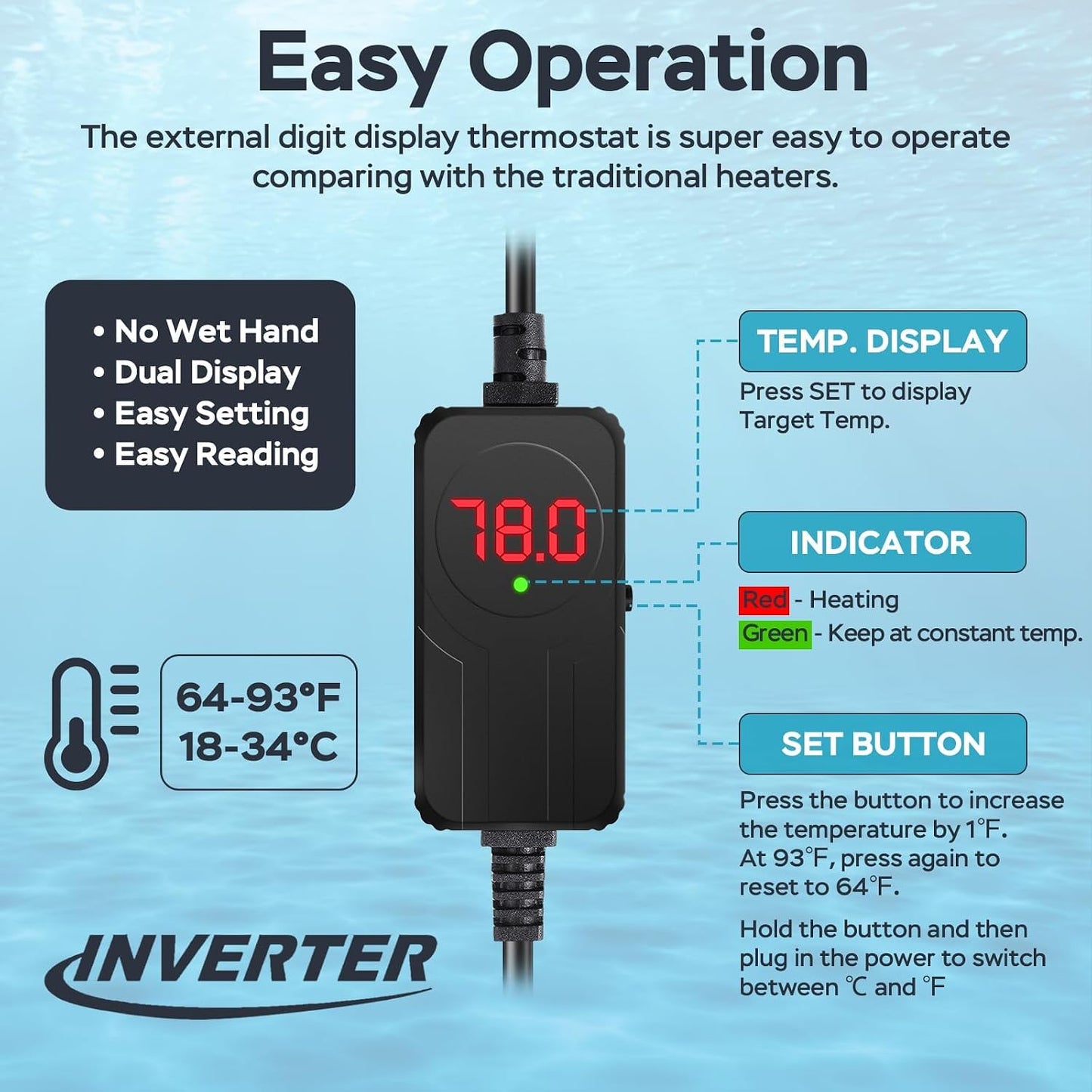AquaMiracle aquarium heater safety housing design