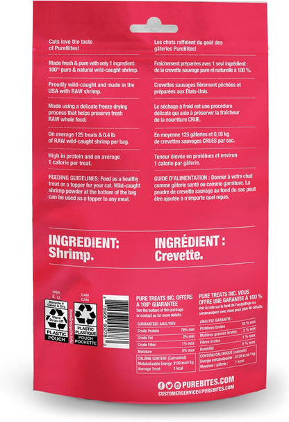 PureBites freeze dried raw cat snacks high protein content label