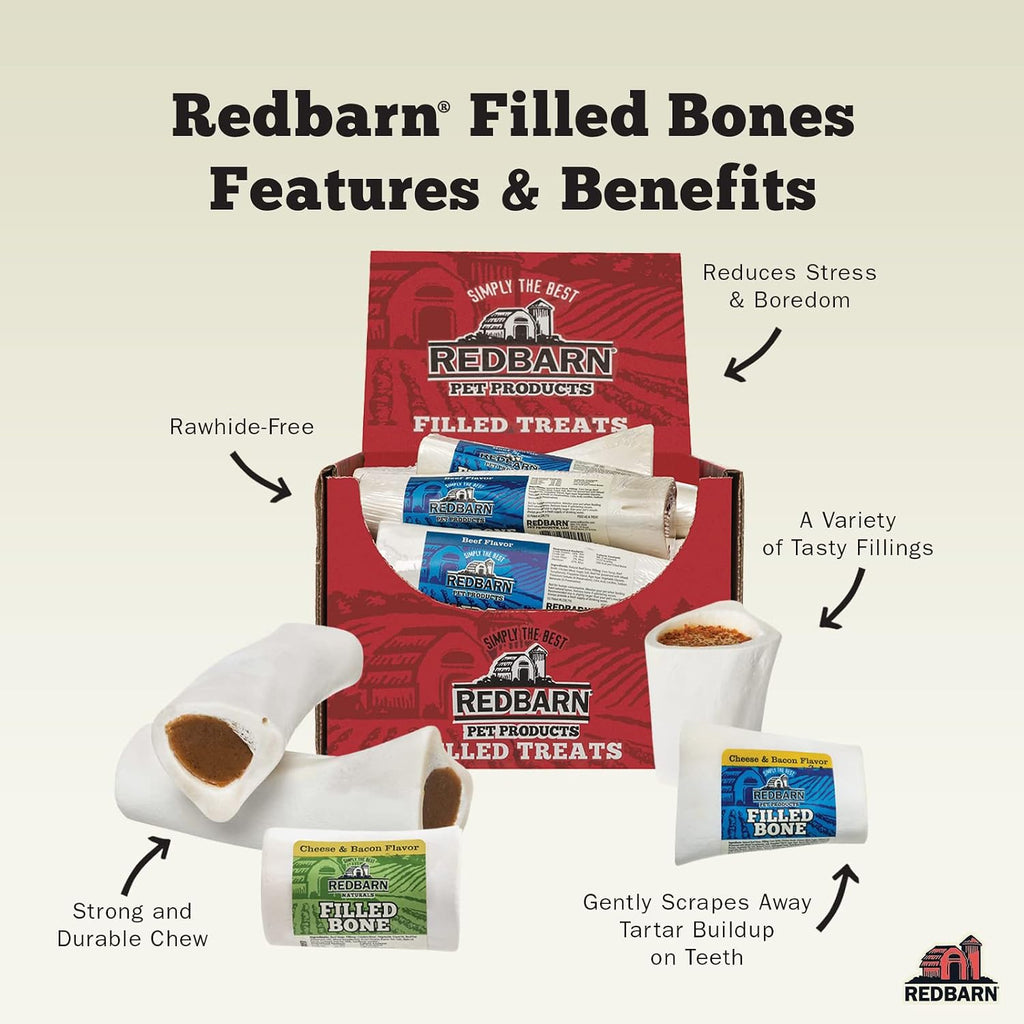 Side view of Redbarn natural roasted beef femur dog chew