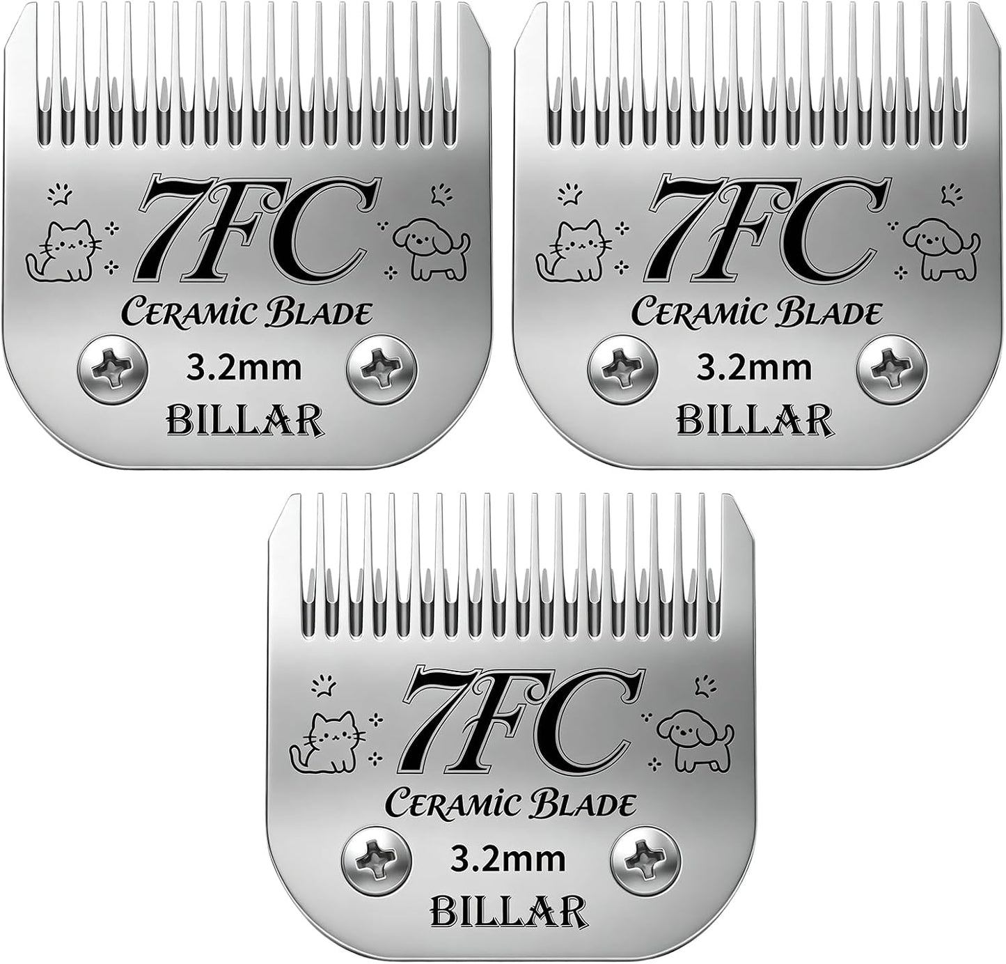 BILLAR(R) 5FW Dog Grooming Wide Blade,Detachable Pet Dog Grooming Blades,Compatible with Andis,Oster A5,Wahl km10 Clippers.Cutting Length 1/4 in(6.3mm) - Image 9