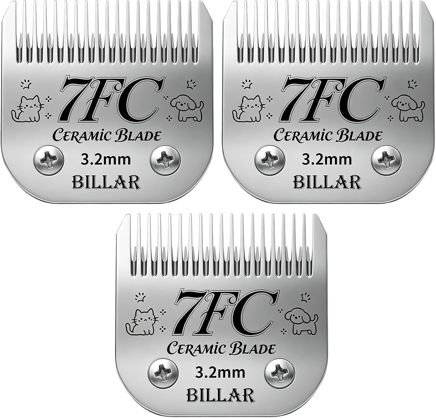 BILLAR(R) 5FW Dog Grooming Wide Blade,Detachable Pet Dog Grooming Blades,Compatible with Andis,Oster A5,Wahl km10 Clippers.Cutting Length 1/4 in(6.3mm) - Image 9