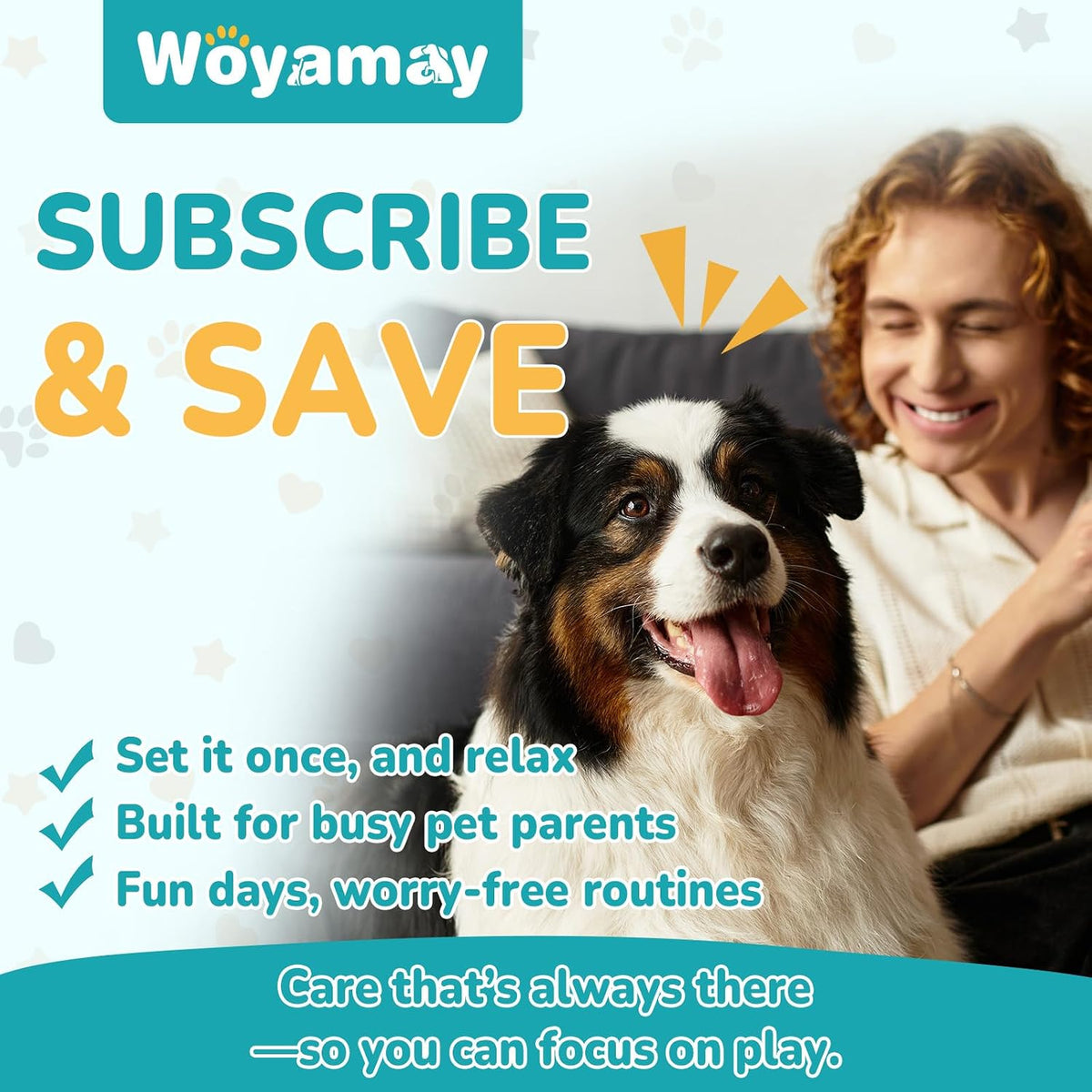 Premium USA imported Woyamay natural flea and tick soft treats for dogs.