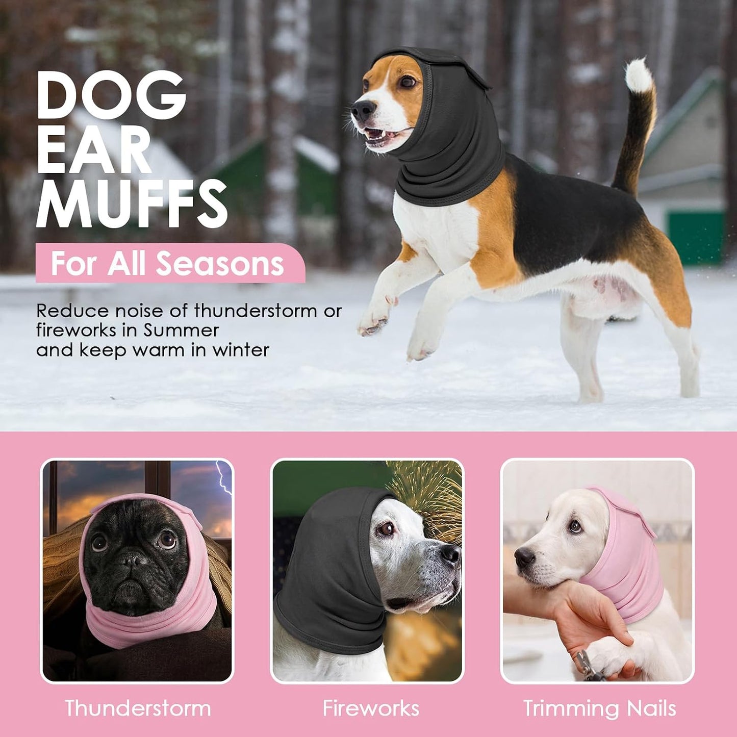 Noise reducing dog ear muffs cover for fireworks and thunderstorm anxiety
