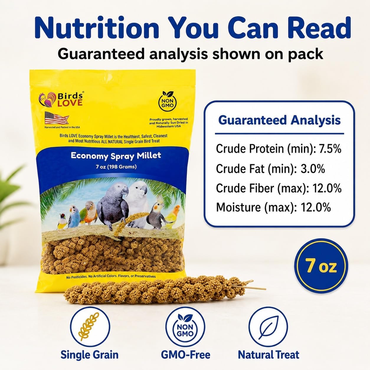 Birds LOVE pesticide-free clean bird treats storage view