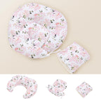 Little Grape Land nursing pillow front view with rose floral pattern
