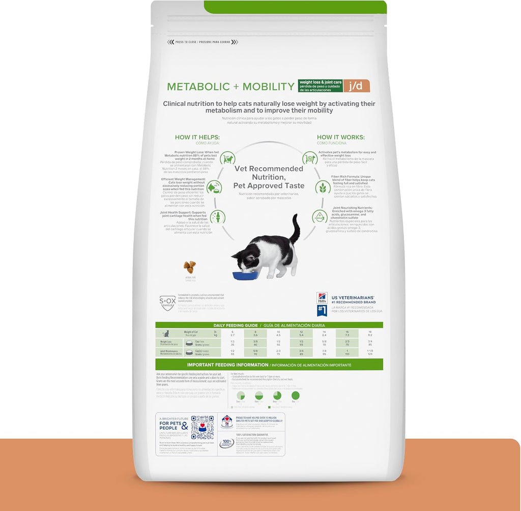 Hills Prescription Diet Metabolic plus mobility cat food chicken flavor nutrition facts label