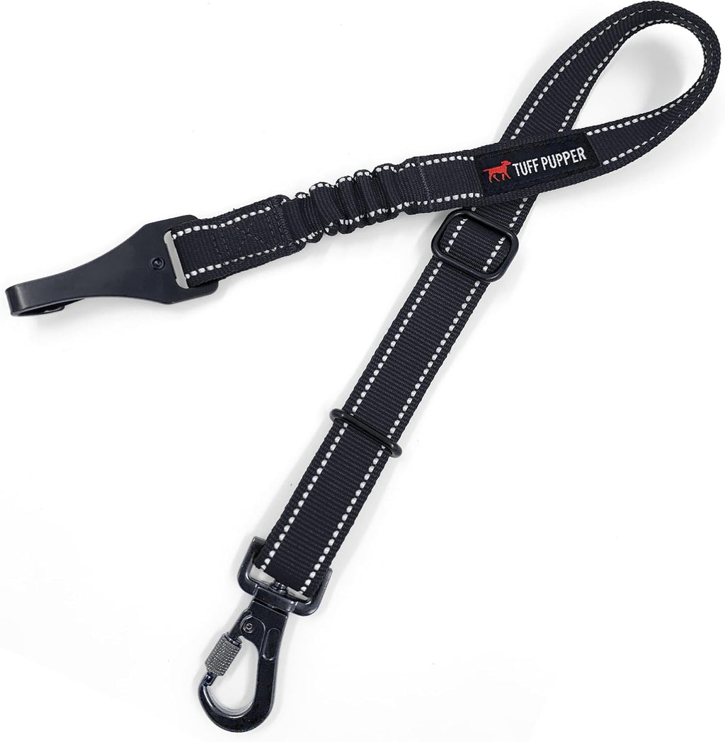 Tuff Pupper Dog Seat Belt | Adjustable Length Dog Seatbelt Restraint | Tangle-Free Locking Carabiner | Shock-Absorbing Bungee | Reflective Stitching for Visibility | Universal Fit for Cars & Trucks - Image 12