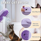 Demonstration of water mist spray on pet grooming brush