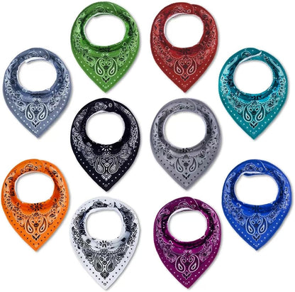 Maiwa 10 pack baby triangle bandana bibs front view