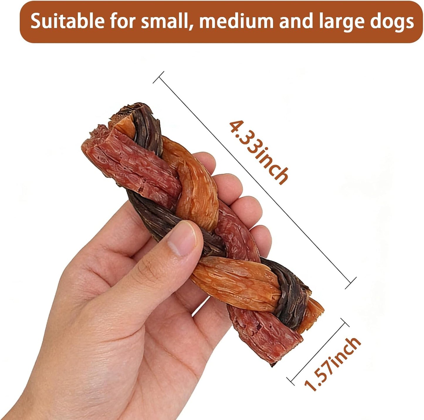 Three-flavor chicken duck and beef dog treats wrapped around premium rawhide