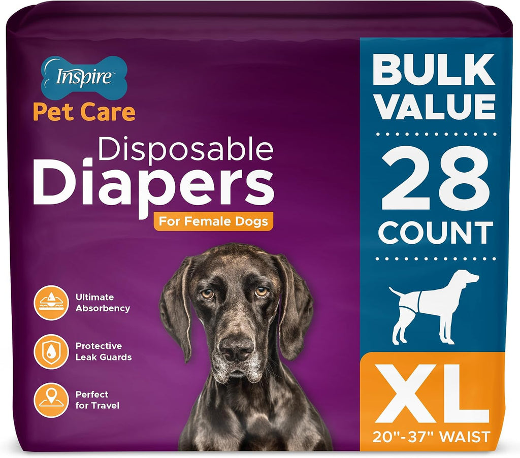 Inspire Pet Care Dog Diapers Female Dogs | Bulk Value Doggie Incontinence, Accidents, for Heat, Pee or Period and Housebreaking (Large (30 Count)) - Image 11