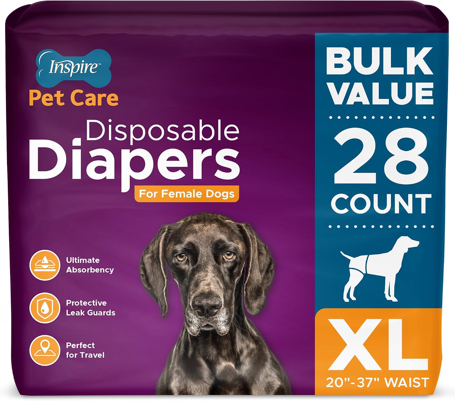Inspire Pet Care Dog Diapers Female Dogs | Bulk Value Doggie Incontinence, Accidents, for Heat, Pee or Period and Housebreaking (Large (30 Count)) - Image 11