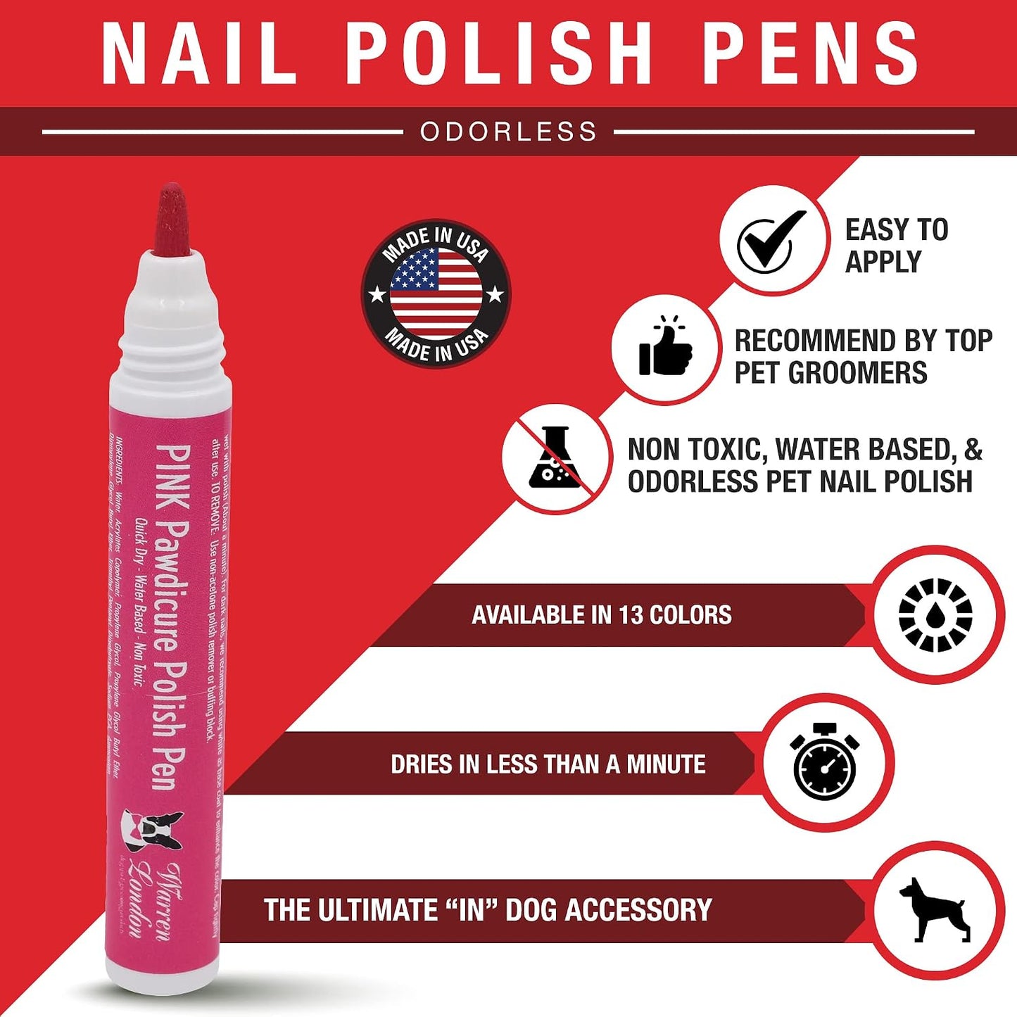 Close up of Warren London dog nail polish marker tip
