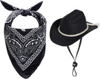 choyaxo Dog Cowboy Hat Dog Cowboy Costume for Small Pet Dogs Cat Cowboy Hat with Bandana Scarf Set Party Accessories (Brown) - Image 11