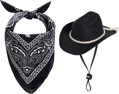 choyaxo Dog Cowboy Hat Dog Cowboy Costume for Small Pet Dogs Cat Cowboy Hat with Bandana Scarf Set Party Accessories (Brown) - Image 11