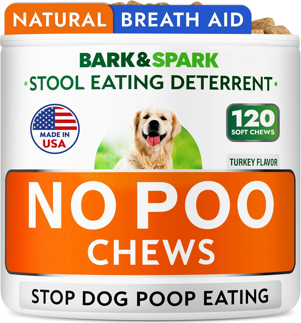 BARK&SPARK NO Poo Treats - Prevent Dog Poop Eating - Coprophagia Treatment - Stool Eating Deterrent - Probiotics & Enzymes - Digestive Health + Breath Aid - 120 Soft Chews - USA Made - Bacon Flavored - Image 10