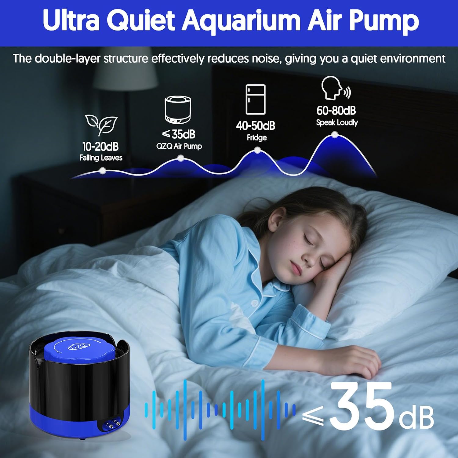 QZQ fish tank oxygen aerator top control dial and outlets