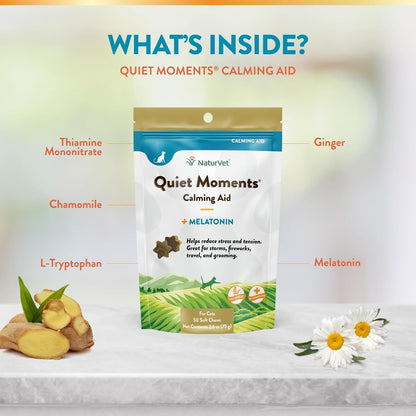 NaturVet Quiet Moments salmon flavored soft chews for travel motion sickness relief