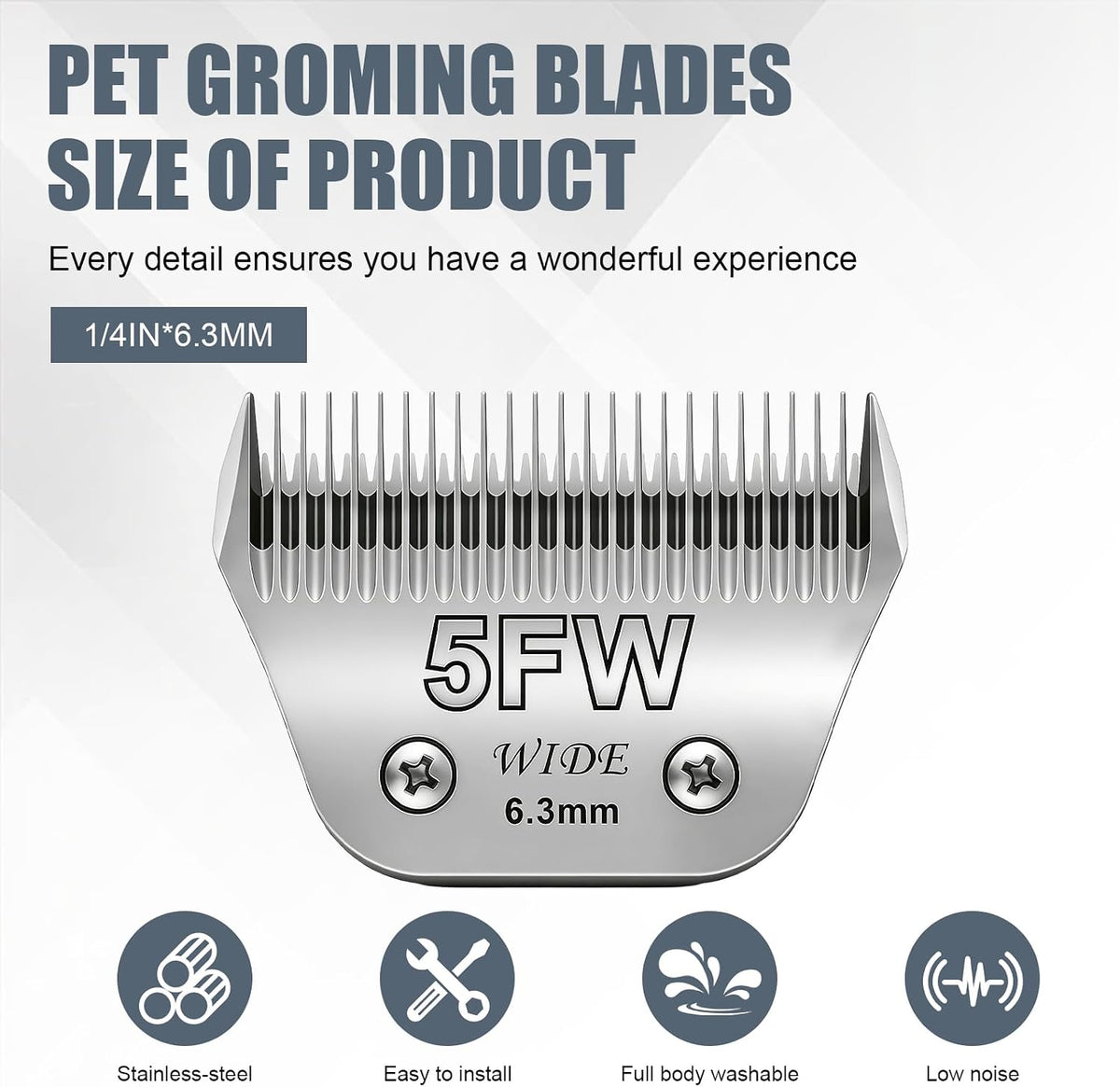 BILLAR detachable wide pet clipper blade made from 440C stainless steel.