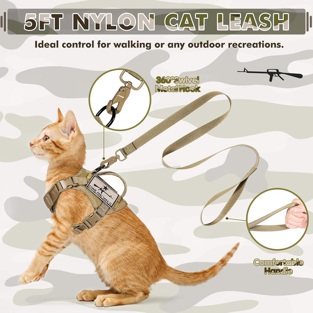 SALFSE adjustable mesh padded cat vest with five foot leash
