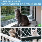 Pet safety net protecting cat on high rise terrace