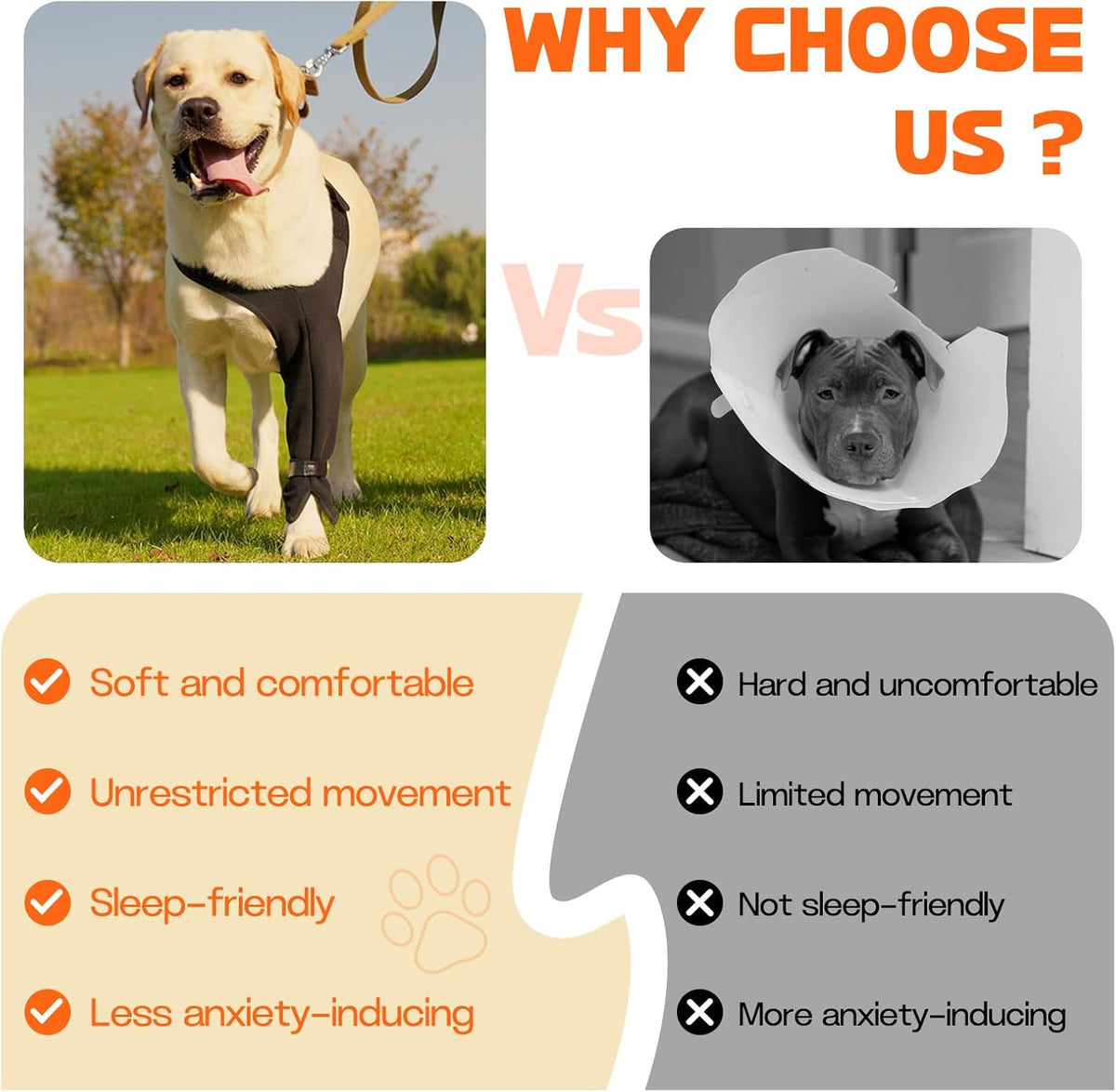 Pawfun anti licking single leg sleeve for dog elbow injuries