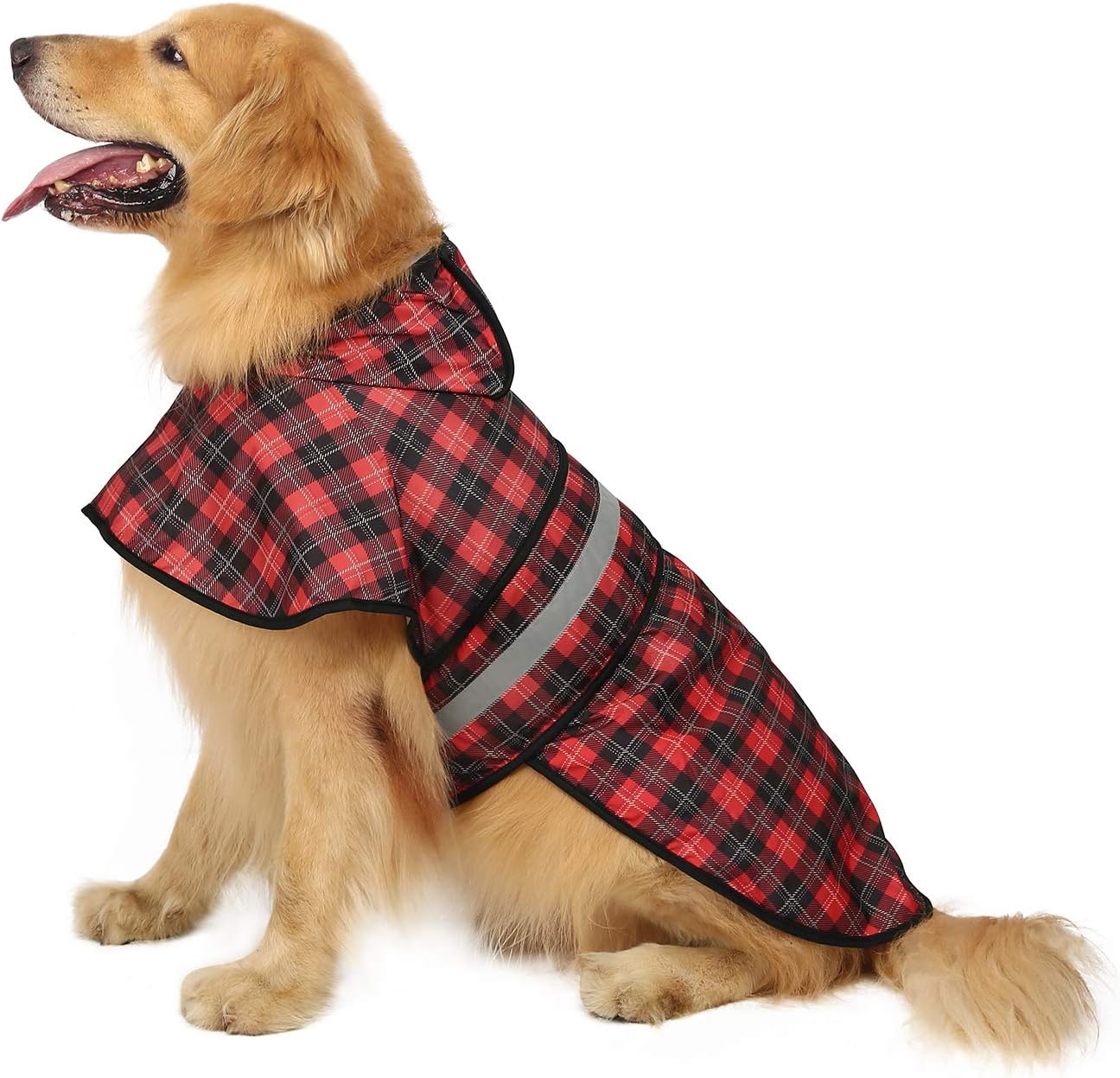 HDE Dog Raincoat Jacket Reflective Adjustable Hooded Pet Poncho Rain Coat with Leash Hole for Small to X-Large Dogs Yellow - M - Image 12