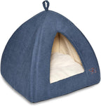 Best Pet Supplies Cat Bed for Indoor Cat, Domed Tent House with Removable Pillow, Covered Cat Cave for Small Dog, Puppies and All Breeds of Cats - Gray, 16 x 16 x H:16" - Image 10