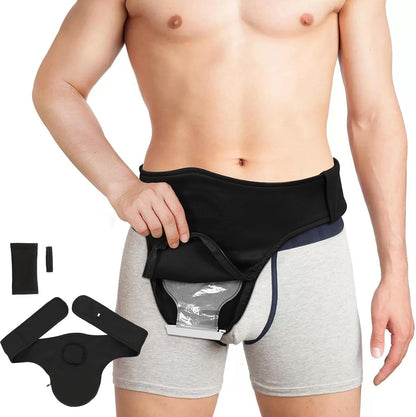 Fanwer ostomy belt black front view showing stealth abdominal wrap design