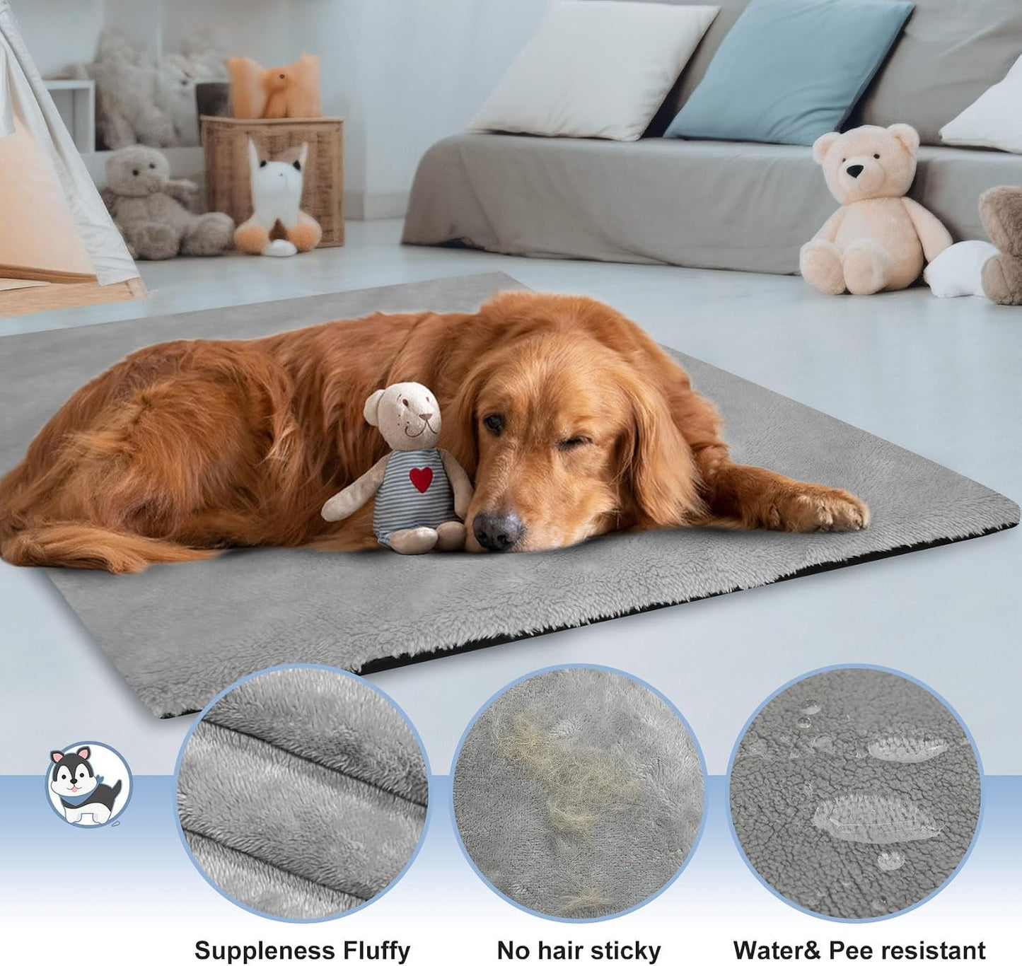 Explore Land pet cage tray enclosure top angle view grey puppy mat
