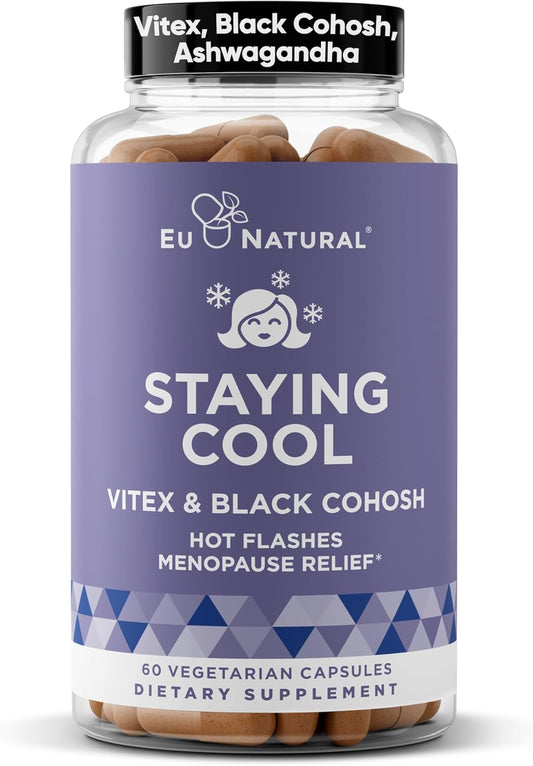 Eu Natural Staying Cool menopause supplement bottle front view