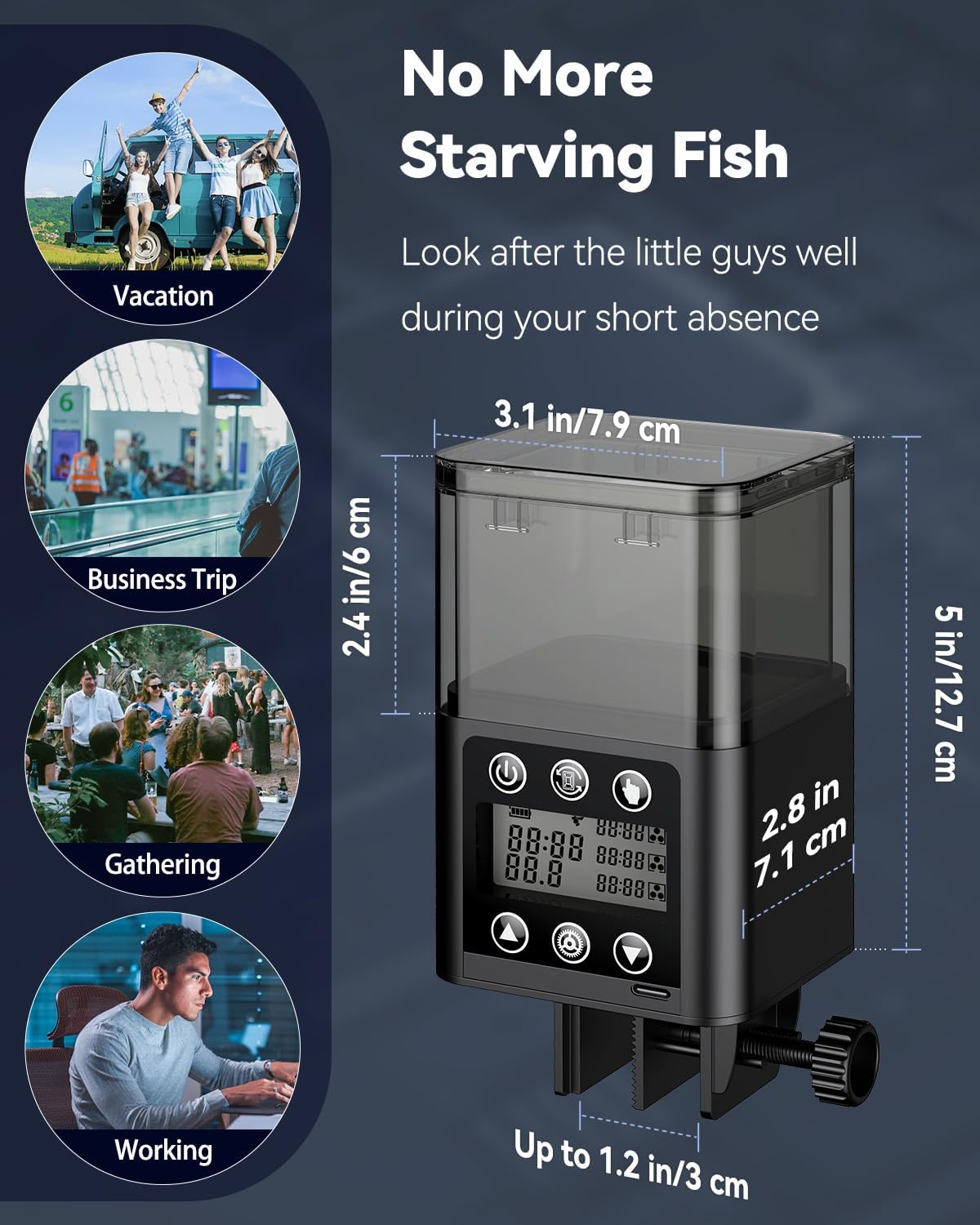 Pawfly digital automatic feeder packaging close up showing electronic timer interface buttons