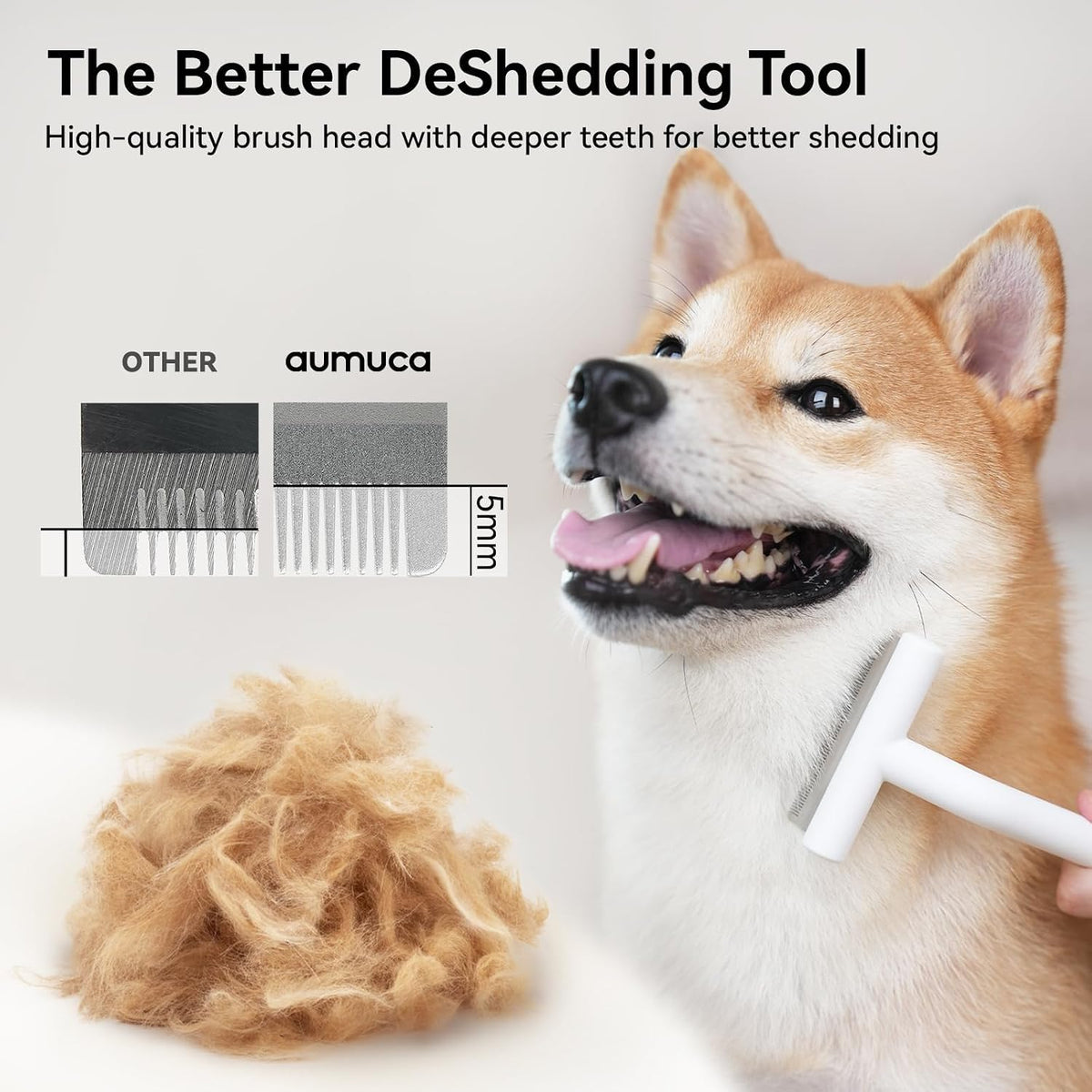 Aumuca pet tool removing loose dog hair