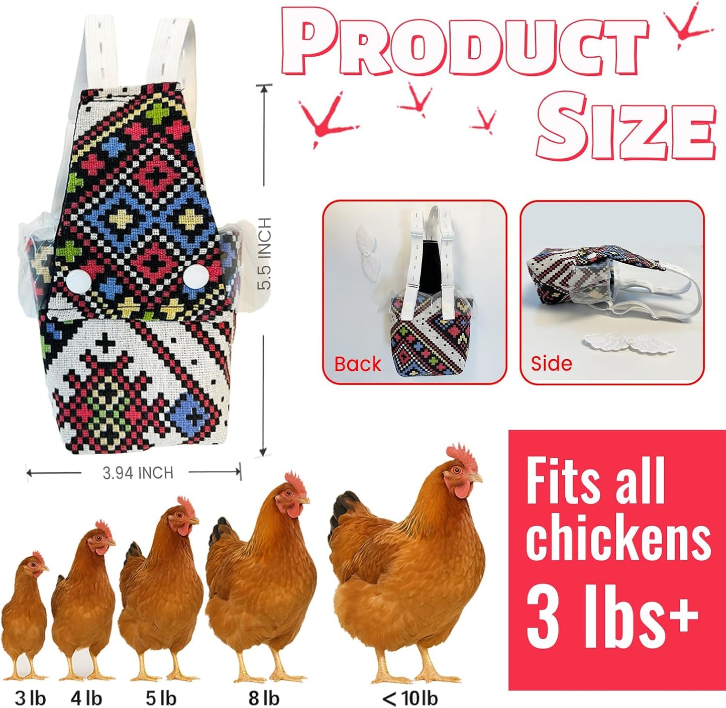 Close up view of the replaceable bag compartment for poultry protection