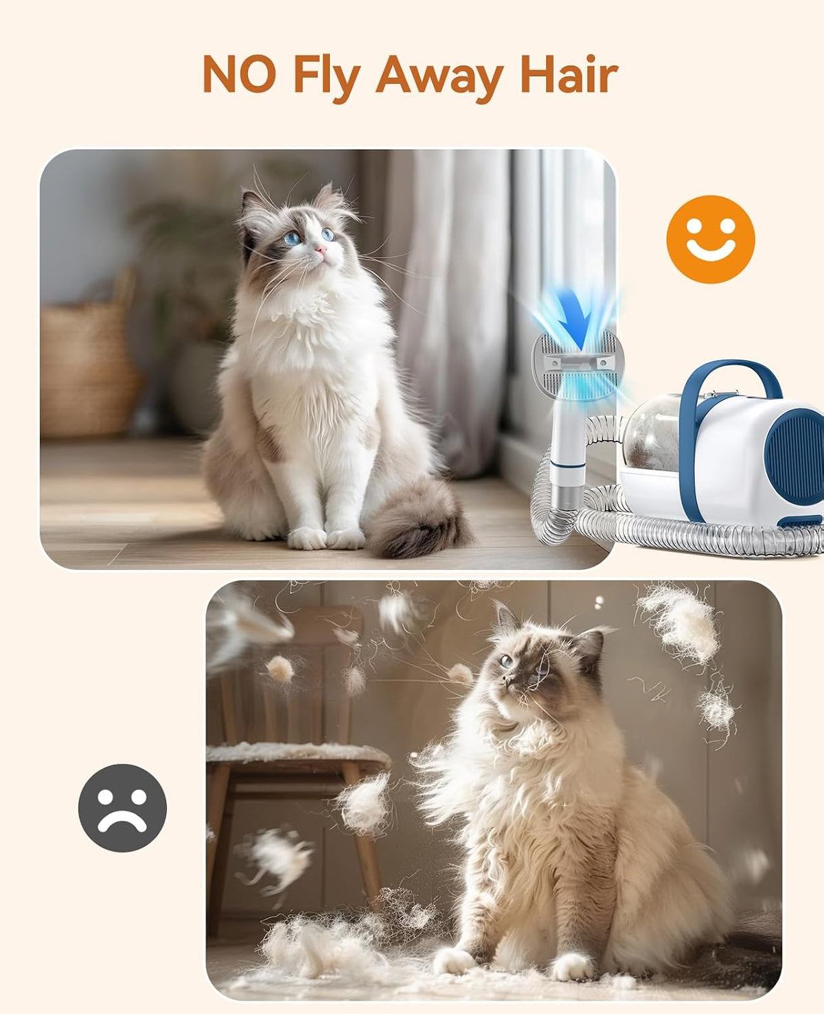 Oneisall pet vacuum unit with power settings display