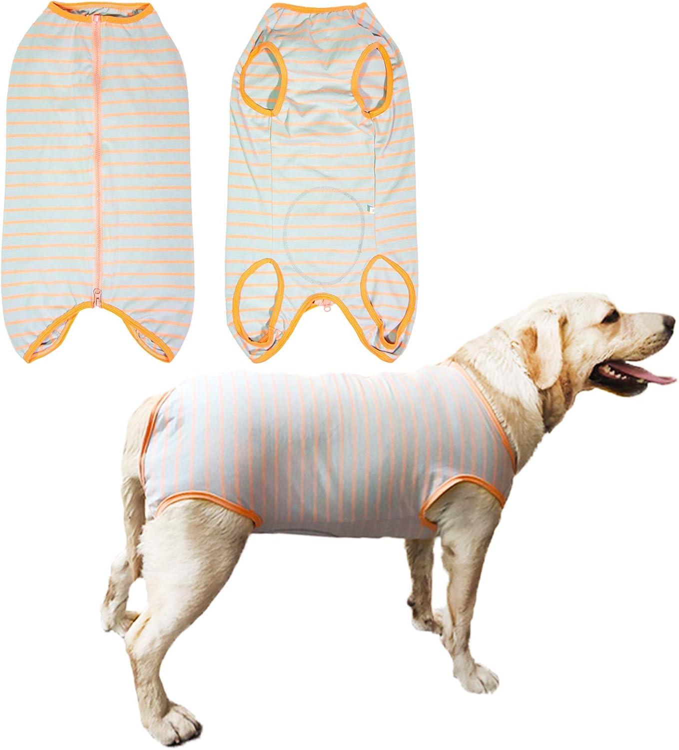 Dog's Recovery Suit Post Surgery Shirt for Puppy, Wound Protective Clothes for Little Animals Dogs Cats (Pink White Stripe-s) - Image 15