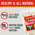 Nine inch durable pressed rawhide bones for medium and large dogs
