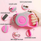 Side profile of 10 foot retractable leash for small dogs
