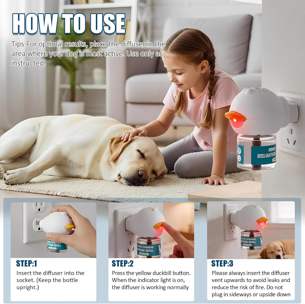 LKXDOV drug free dog anxiety relief kit containing two plugs and four refills