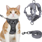 Hadnves cat chest harness and leash set front view for small cats