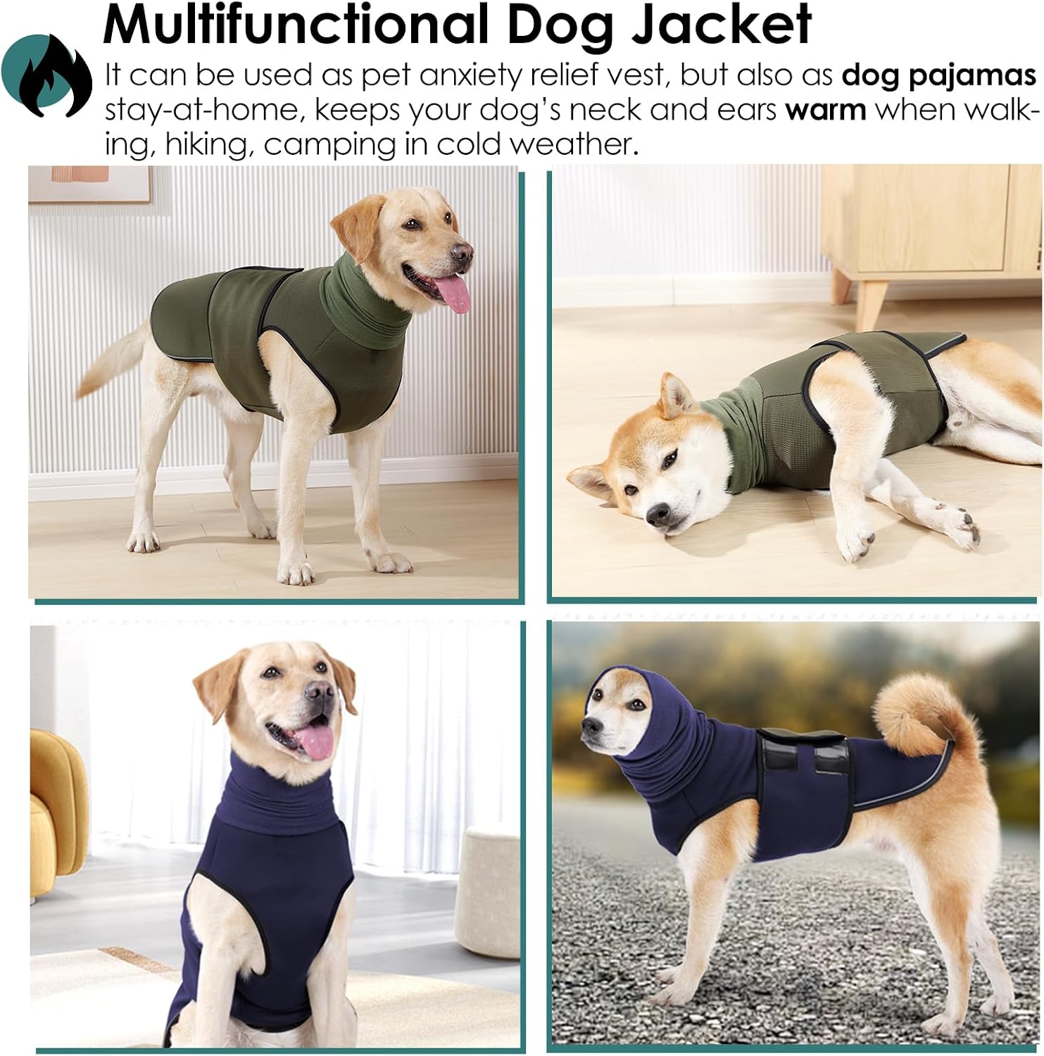 AOFITEE reflective dog jacket for safe nighttime walks