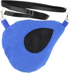 Exotic Nutrition grey bonding pouch demonstrating size proportions with small pets